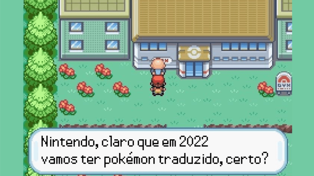 Imagem com diálogo editado de uma das franquias Pokémon